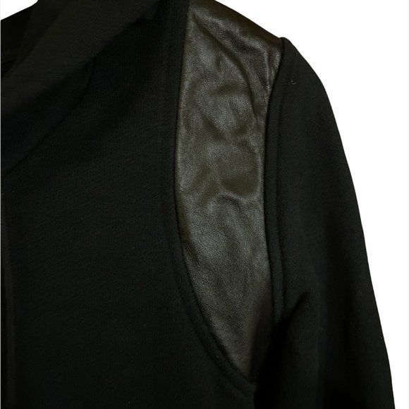Nike Black Hoodie with Leather Shoulder Panels - Picture 3 of 5